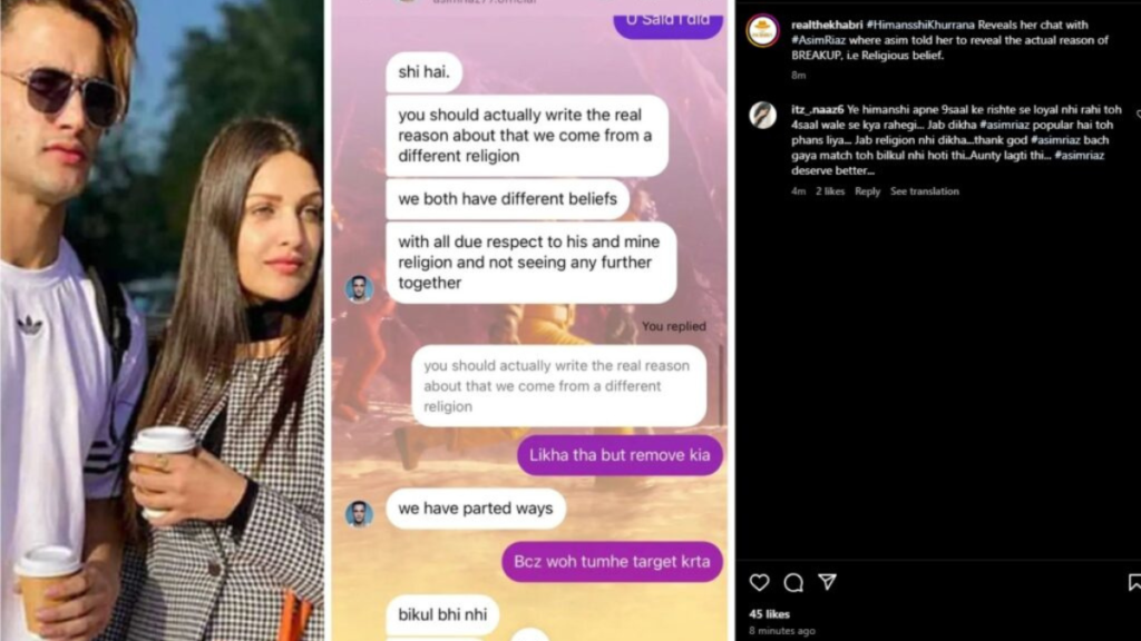 Asim Riaz and Himanshi Khurana Chat Leaked Online